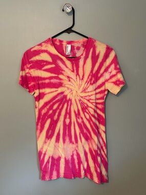 Pink and Yellow Spiral Tie-Dye Tee